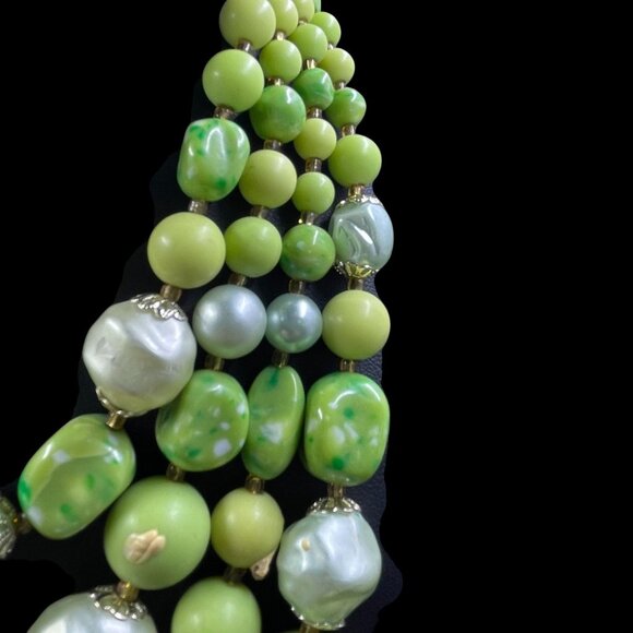 Vintage Statement Beaded Necklace Coquette Fairycore Artsy Whimsical Chunky Bold - Picture 5 of 8